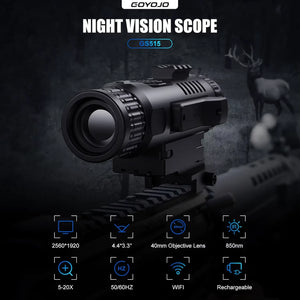 GOYOJO GS515 Night Vision Scope 5-20x Digital IR Hunting Rifle Optic HD